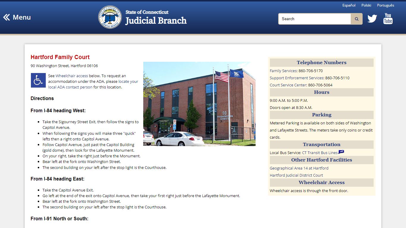 90 Washington St. Hartford Family Court - CT Judicial Branch